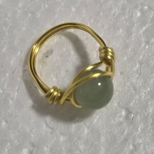 Hand Crafted Gold and Green Adventurine Stone Ring